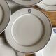 Set of 11 large flat plates – White porcelain with blue rim – Pillivuyt, 31 cm