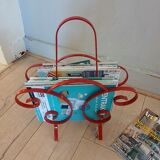 Vintage wrought iron magazine rack