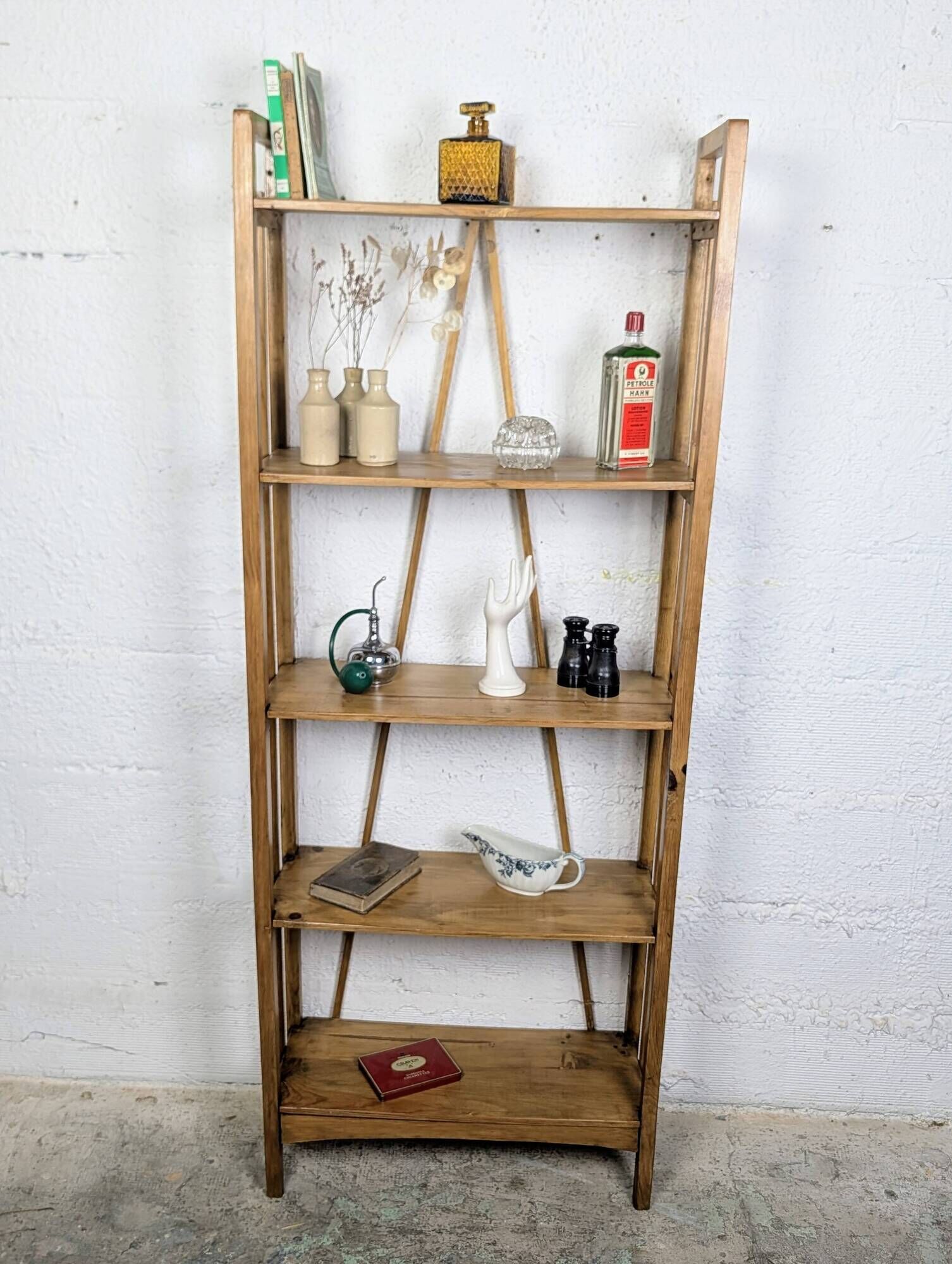 Étagère vintage en bois à 5 niveaux