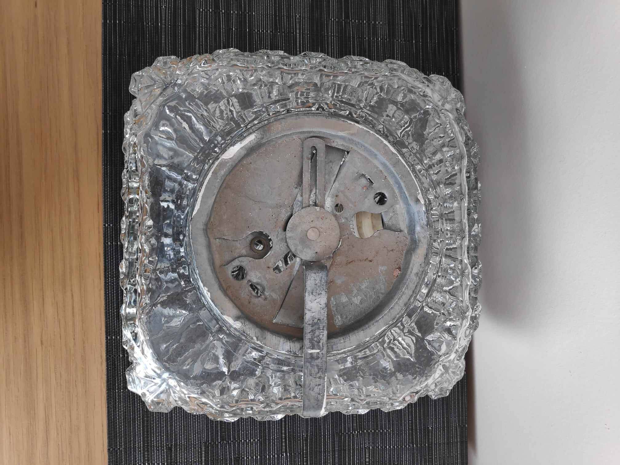 Large Clairopal glass ceiling light from the 60s