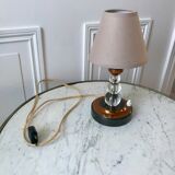 Lampe à poser en cuivre et verre art déco années 30
