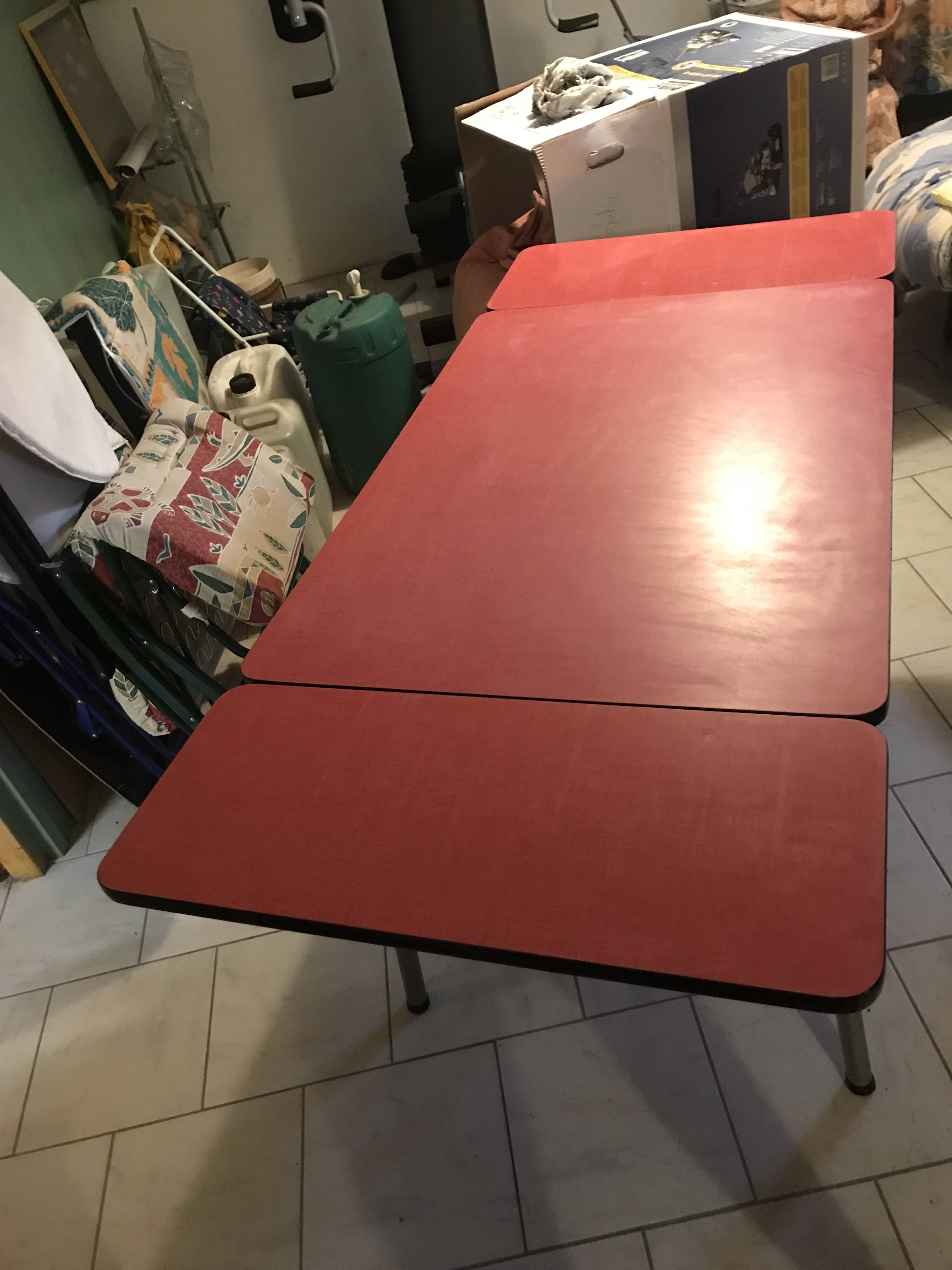 Red formica table