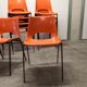 Set of 17 vintage orange chairs 1970