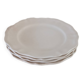 Lot de 4 assiettes ivoire Sarreguemines