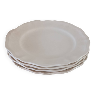Lot de 4 assiettes ivoire Sarreguemines