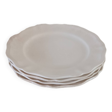 Set of 4 Sarreguemines ivory plates