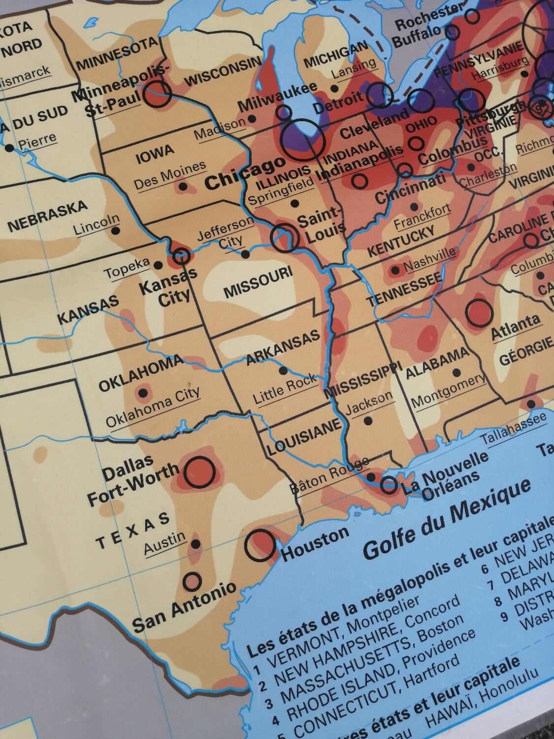 Old vintage MDI United States USA map