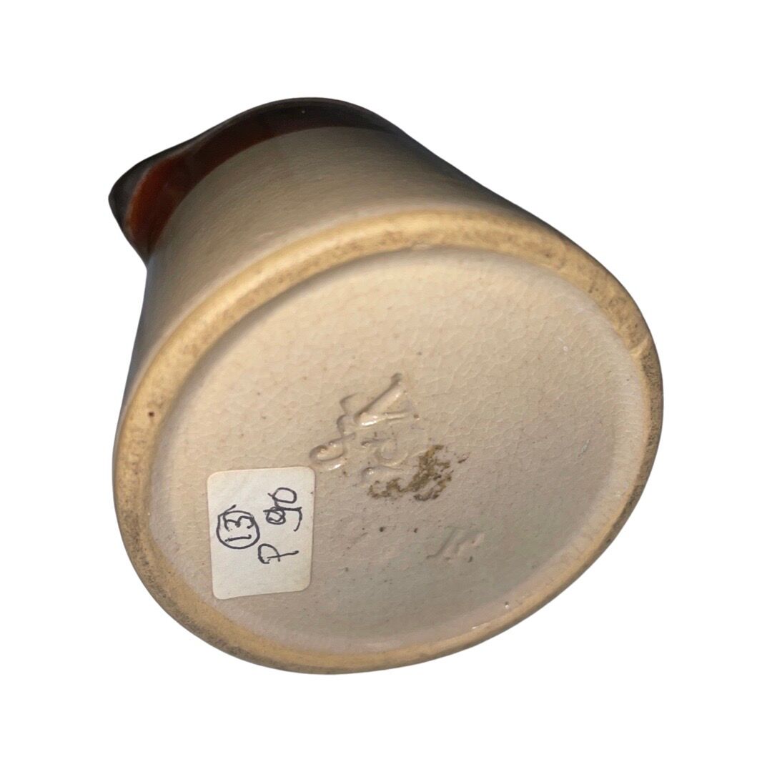 Small beige brown English earthenware milk jug