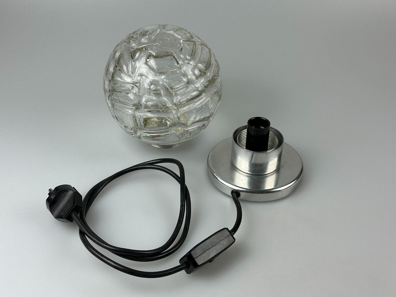 60s 70s table lamp bedside lamp chrome Doria glass space age design