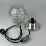 60s 70s table lamp bedside lamp chrome Doria glass space age design