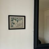 Watercolor decorated with leaves made by Renée Billette in 1912