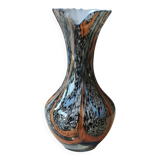 Murano Art Glass Carafe Vase/Carlo Moretti, Speckled Swirls