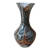 Murano Art Glass Carafe Vase/Carlo Moretti, Speckled Swirls
