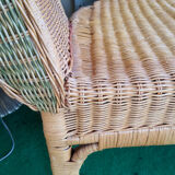 Braided rattan bench 128cm
