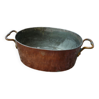 Small old casserole dish 27 cm in tinned copper "Jules Gaillard", Paris