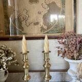 Pair of brass candlesticks from the 19th century.