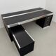 Guido Faleschini For Mariani, L-shaped Leather and Steel Desk, Italy 1970s