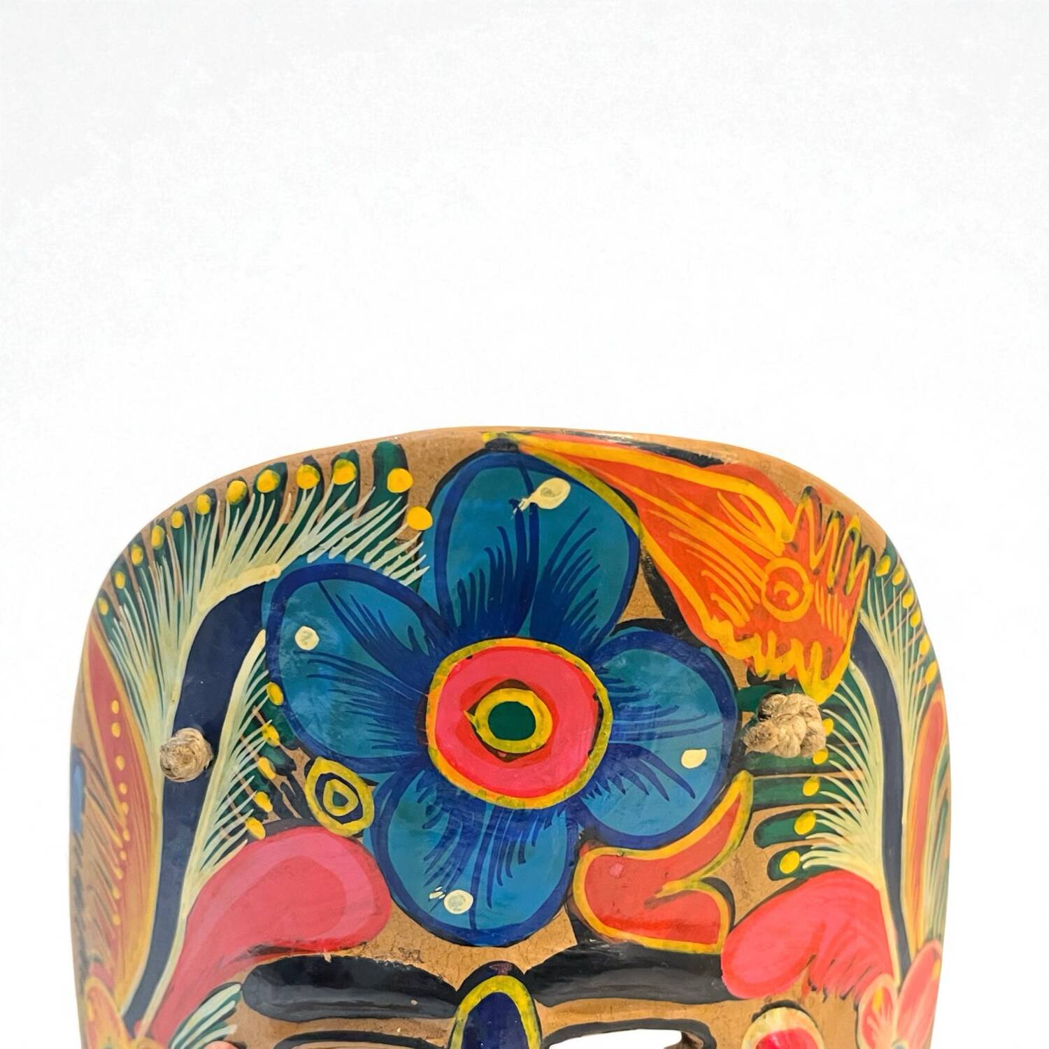 Mexican folk art mask in colored terracotta, 1970s