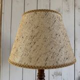 Turned wooden floor lamp