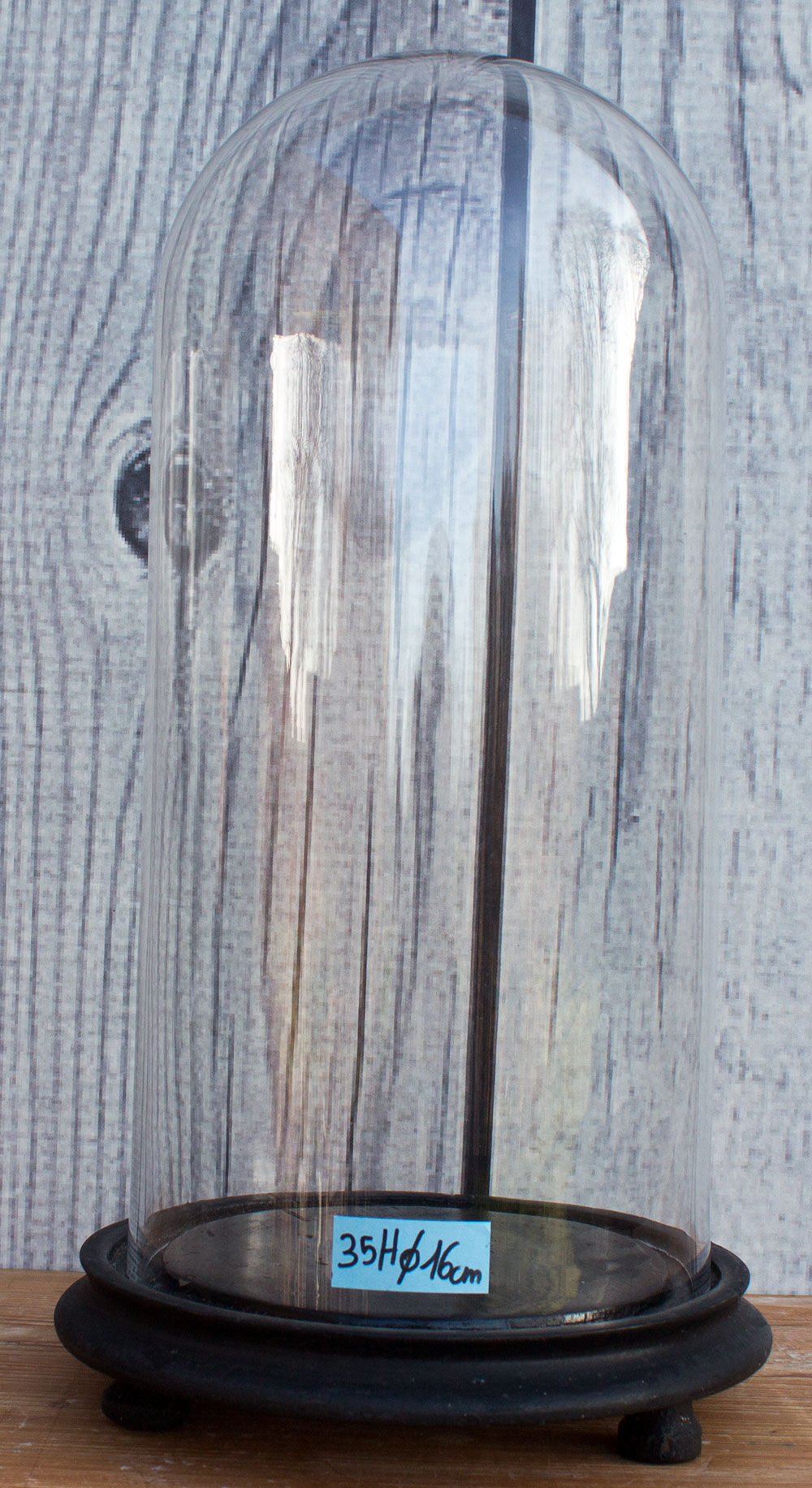 Antique round glass globe 35 cm high