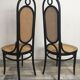 Pair of black lace-lace thonet chairs and model canage No.17 or Long John