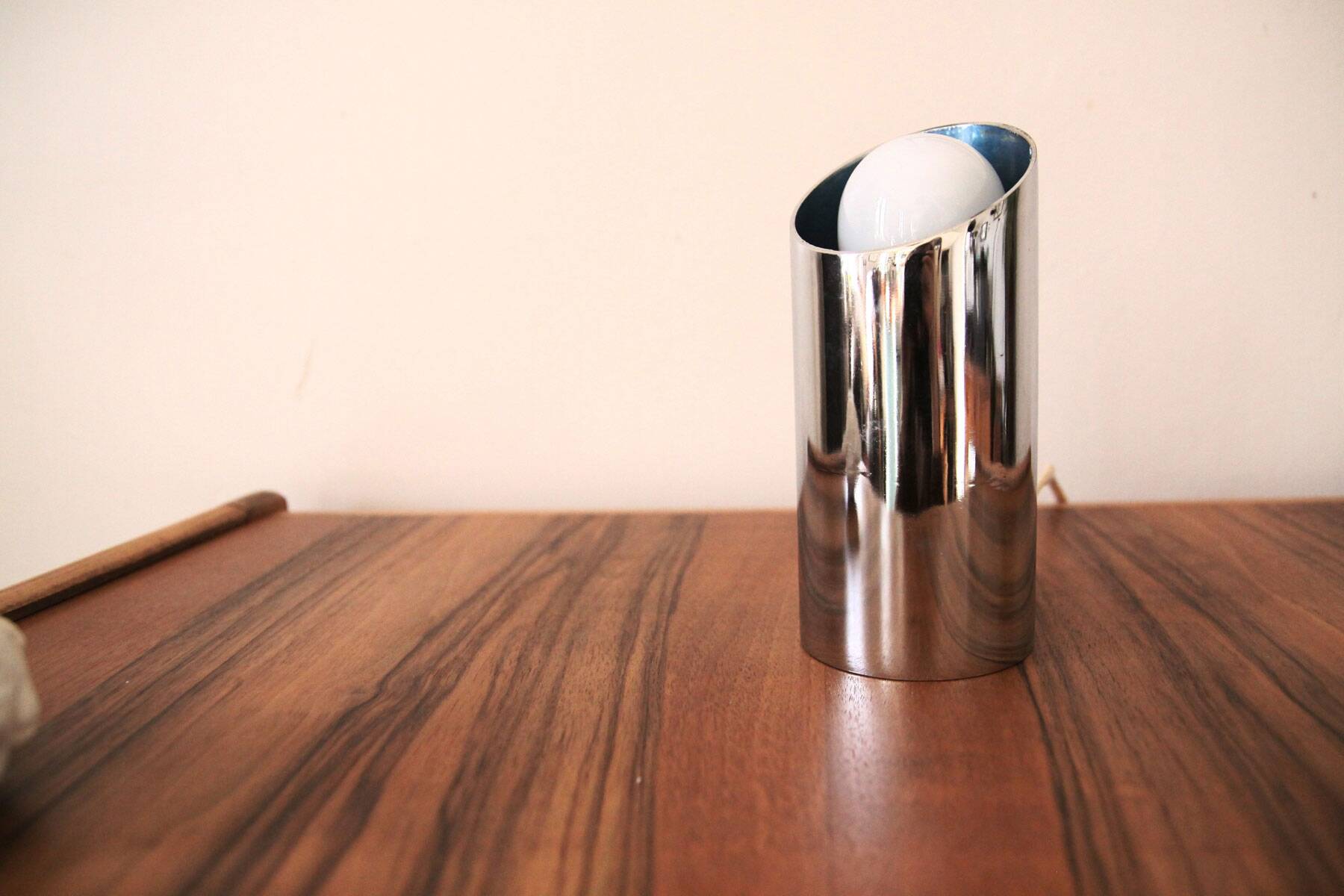 Small vintage chrome metal lamp