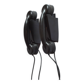 Téléphones d'interphone en bakélite au design rationalisé par Aiea Anvers, Belgique, années 1940, lot de 2.