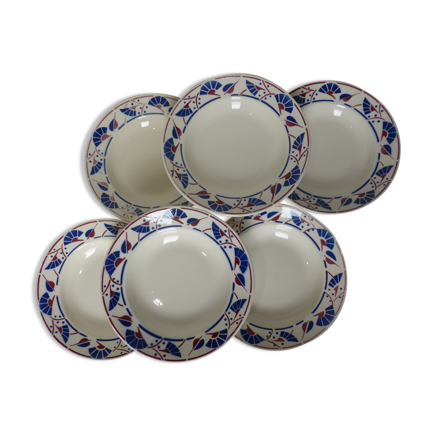 6 hollow plates of Badonviller model Mousmee 221002