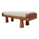 Contemporary Brutalist Style Bench in Solid Oak and Wool Bouclé, Italy