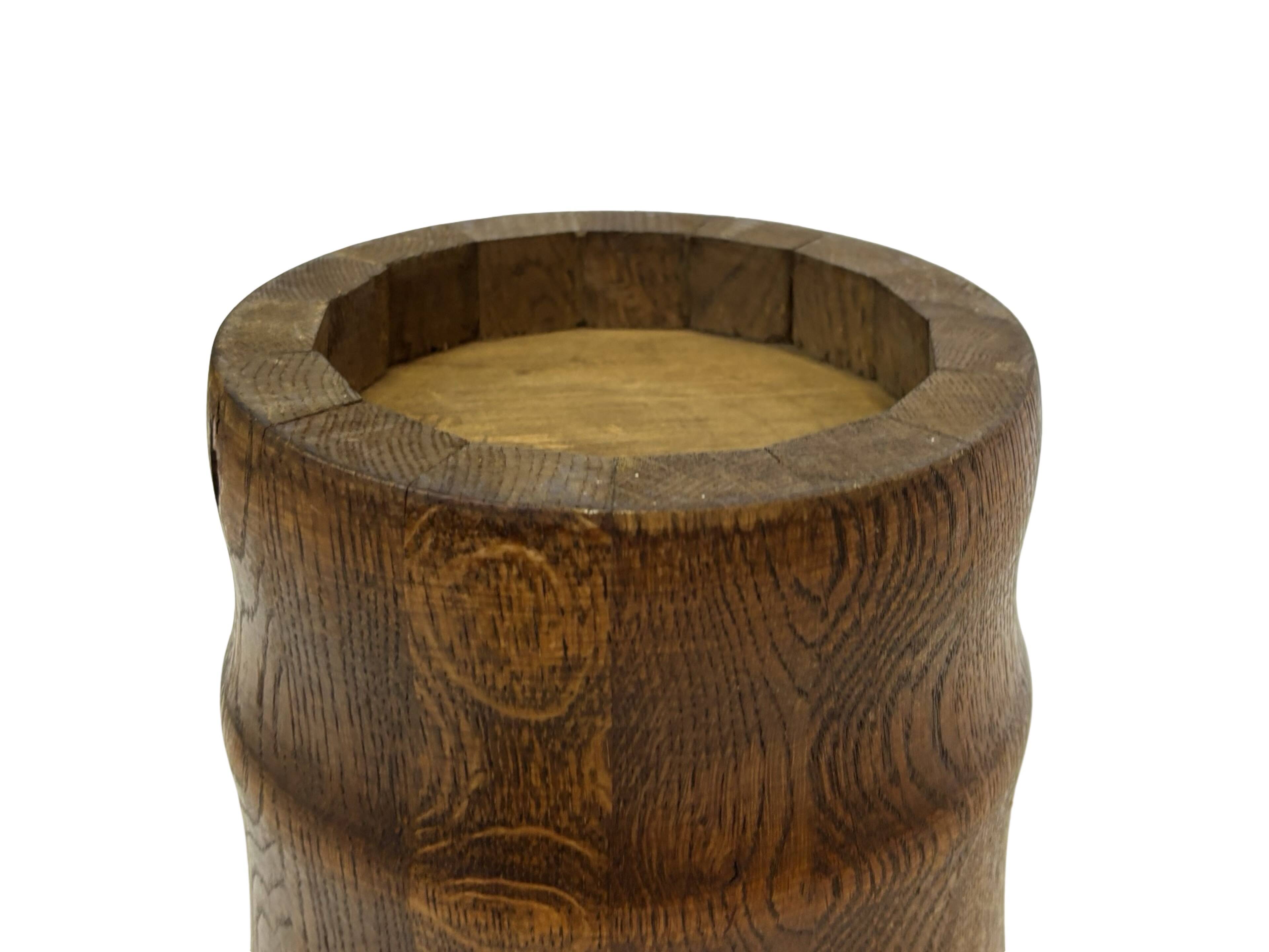 Vintage umbrella holder wooden basket storage 1960 minimalist design