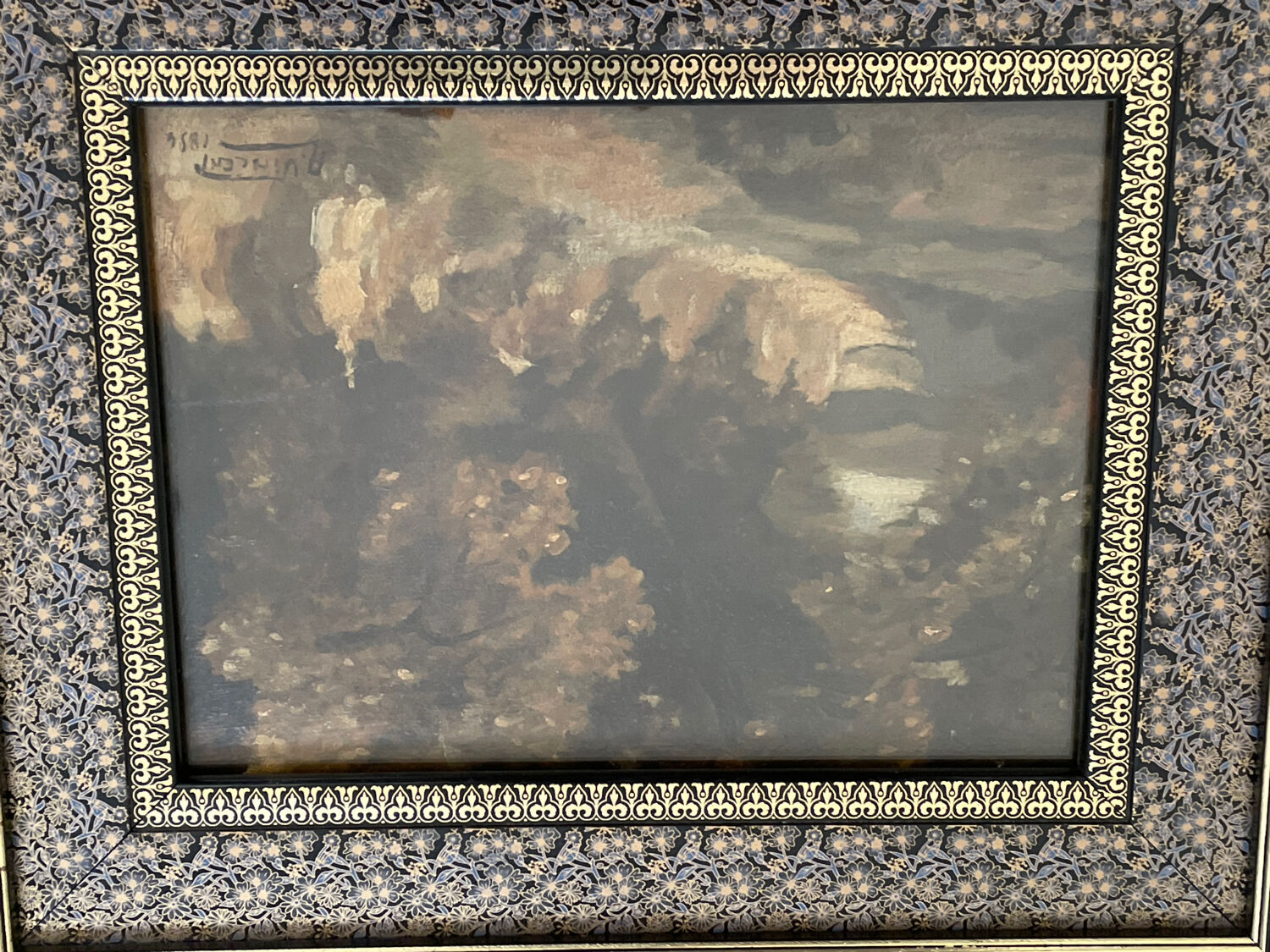 Table XIXth oil on cardboard signed A . Vincent