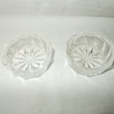 Salière and pepper in chiseled glass