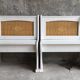 Pair of wooden and wicker chest benches - vintage - 1960