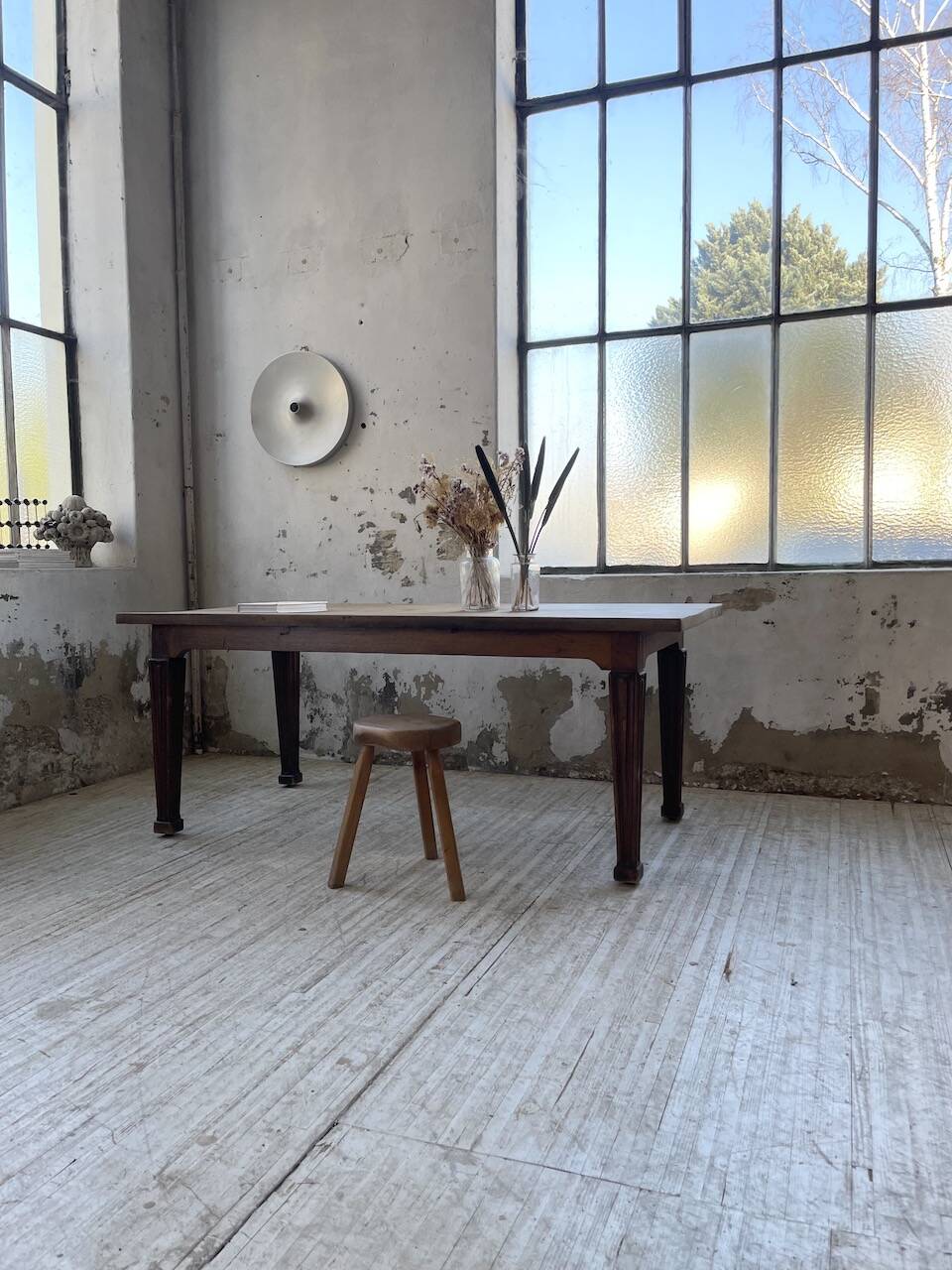 Solid oak farmhouse table 185cm