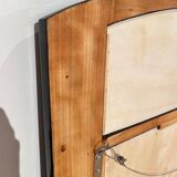 Art Deco Wall Mirror in Black Lacquer & Silver Leaf, France, 1930s