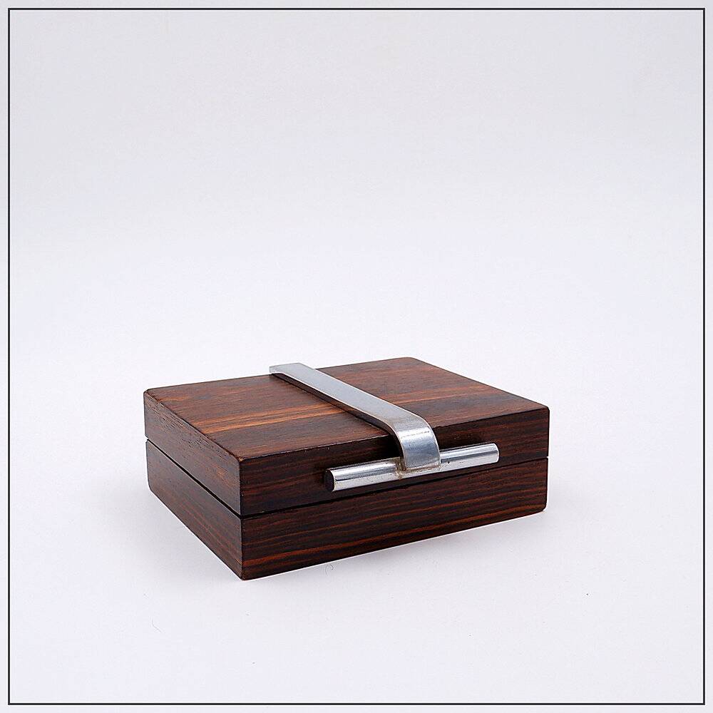 Art Deco box in wood and metal attributed to the DESNY House - 1930s