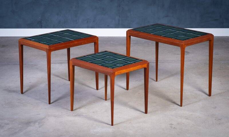 Nest of teak tables, 1960s, Set of 3