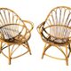 Set of 8 rattan armchairs from the 1960s, France.