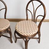 Set of 4 turned wicker chairs, vintage.