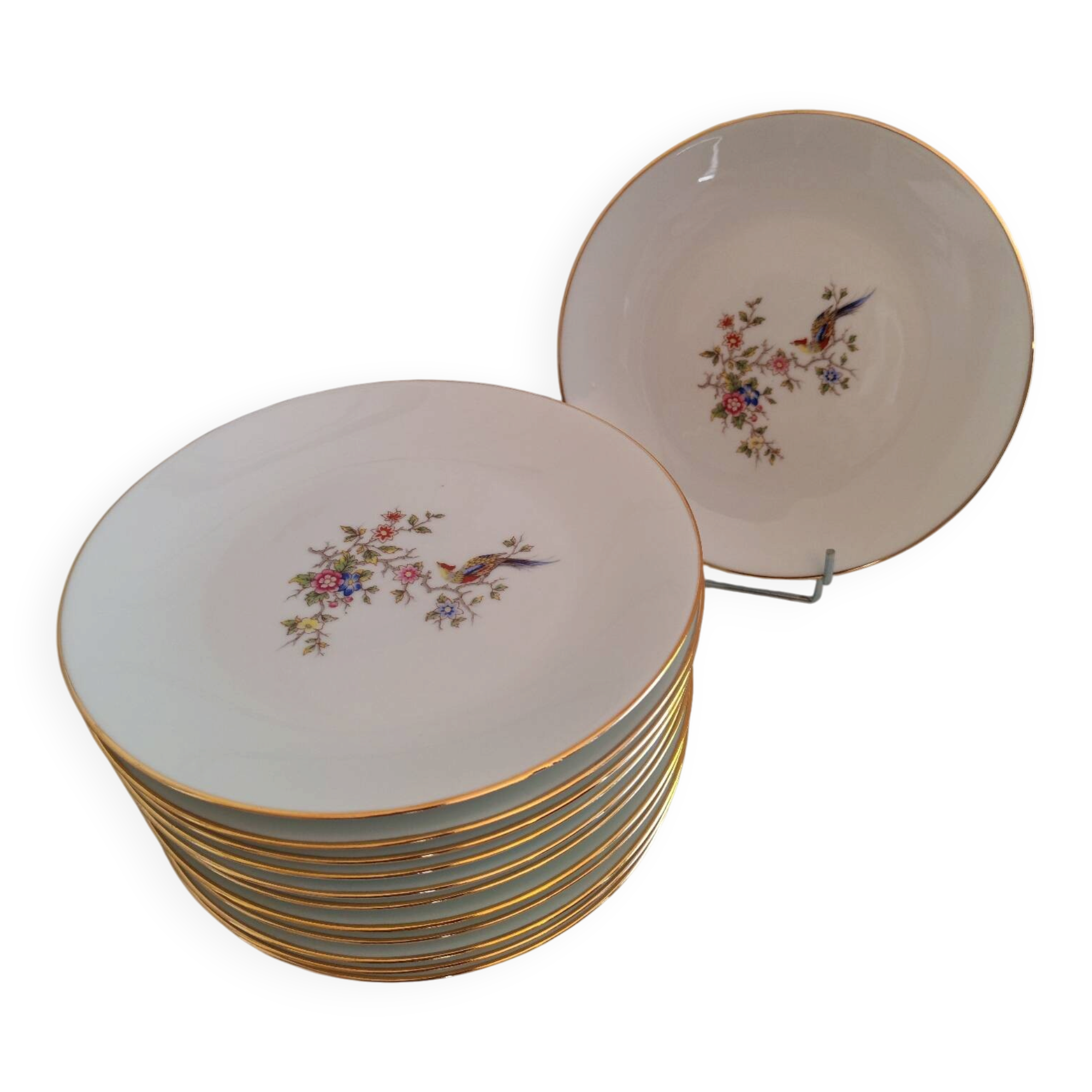 Set of 12 Limoges LP bee plates