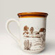 4 Mugs Staffordshire Tableware scènes Rurales Anglaises