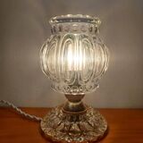 Art Deco glass and brass table lamp