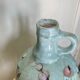 Signed ceramic bottle vase, cherry blossoms, 70s