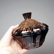 Vintage Vincenzo Nason Murano black aventurine glass sugar bowl/box