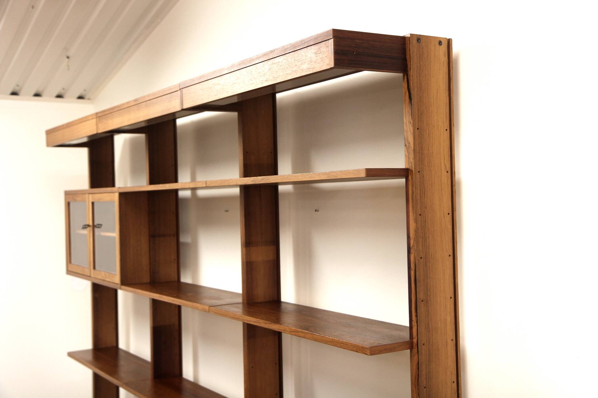 Scandinavian "triple" bookcase in rosewood, Sweden, 1960