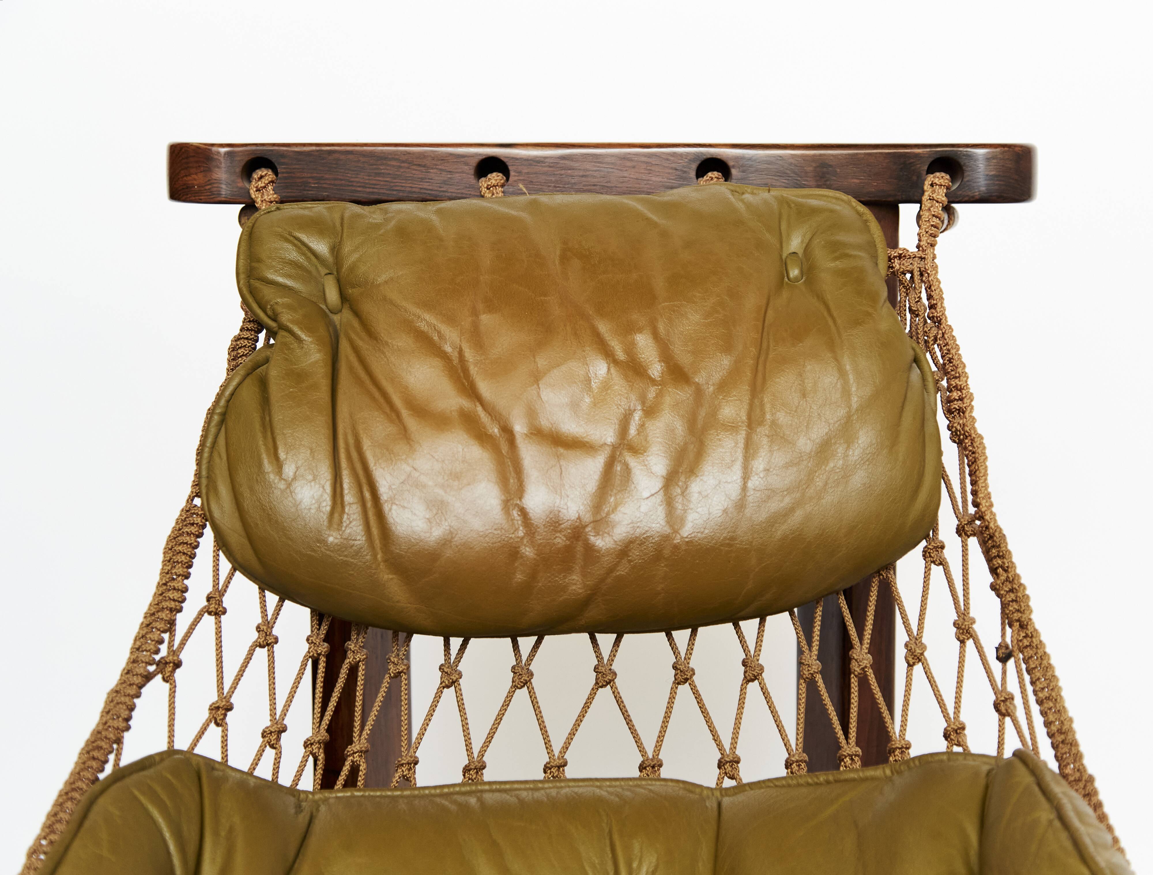 Jean Gillon "Jangada" Lounge Chair & Ottoman for Italma Wood Art, 1968