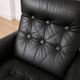 Vintage Danish mid-century black leather swivel chair 1970s