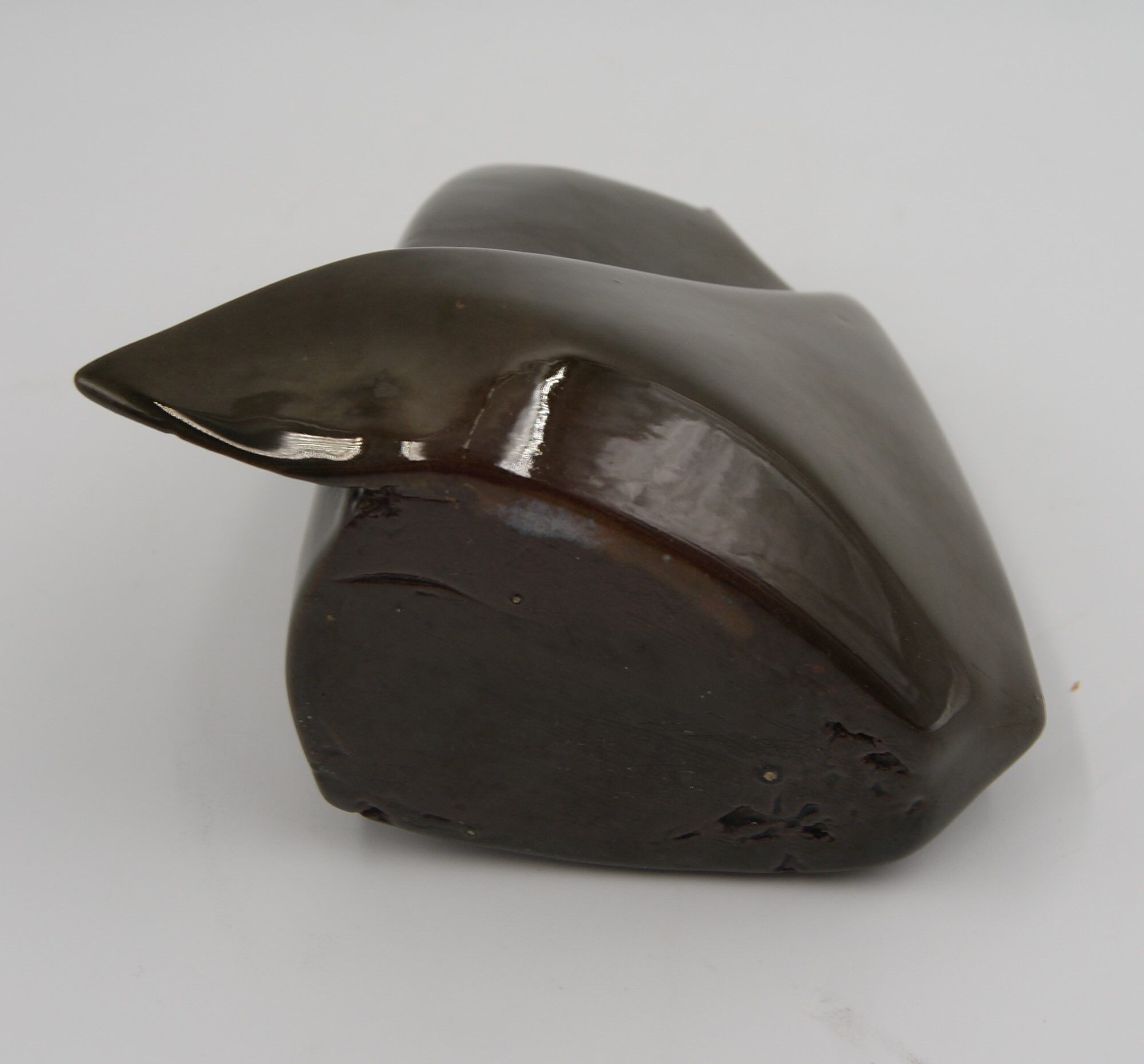 Vintage free-form enamelled stoneware vase