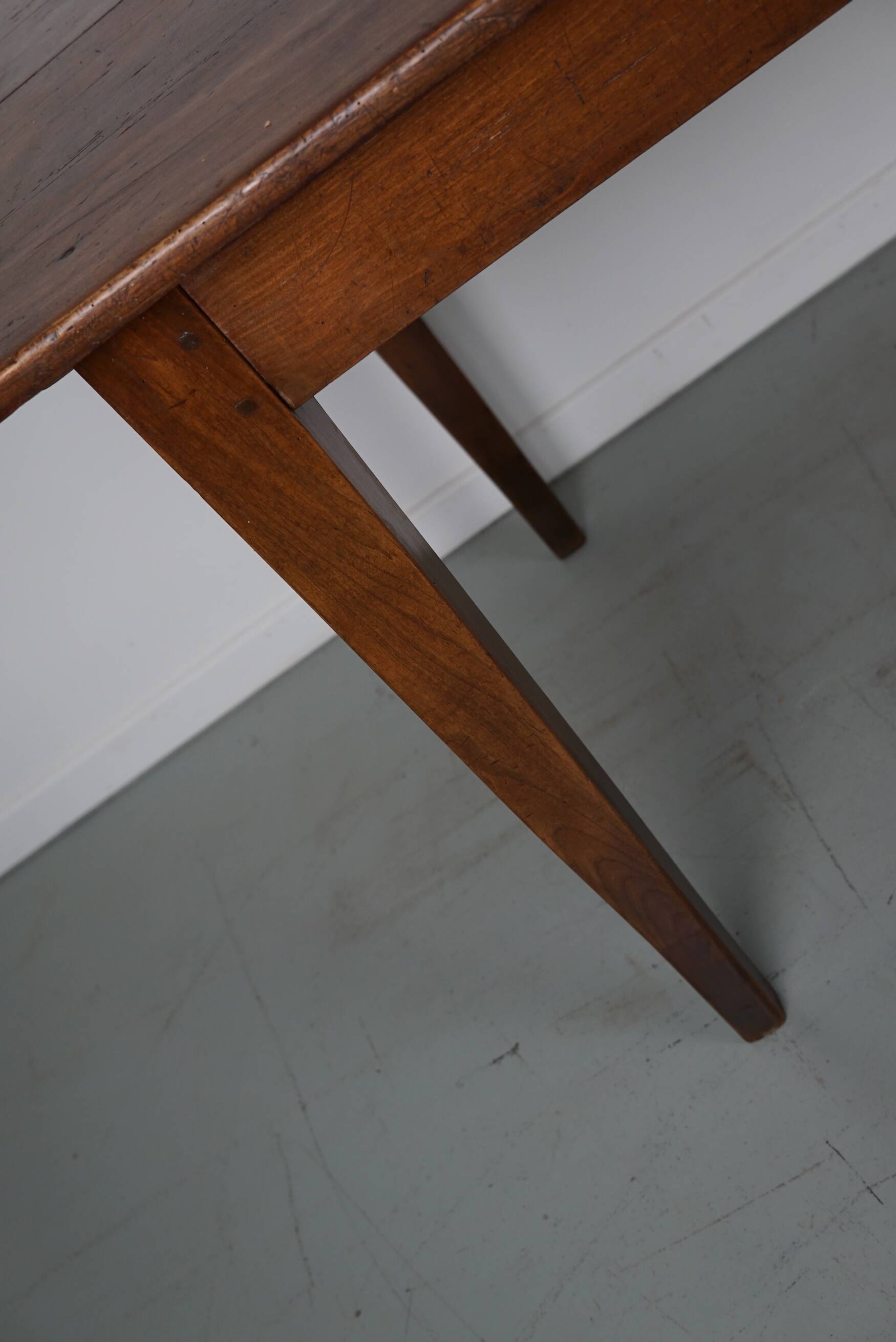 Antique 19th Century French Rustic Farmhouse Dining Table Fruitwood