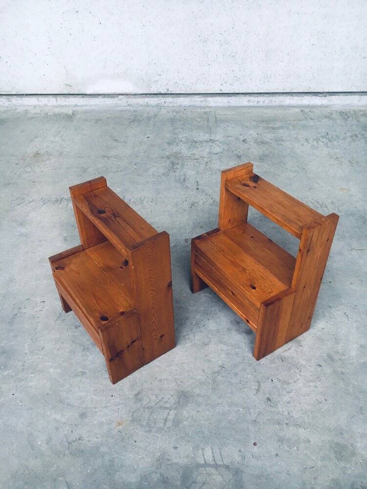 Mid-Century Scandinavian Pine Bedside Tables, Sweden, 1960s, Set of 2